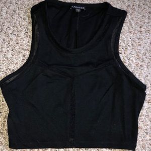 Express sheer panel crop top size XS
